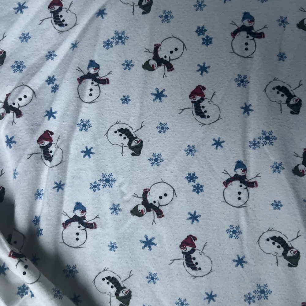 NorthCrest Woman’s Large (14-16) Snowman Print Turtleneck Long Sleeved Top - Picture 4 of 4